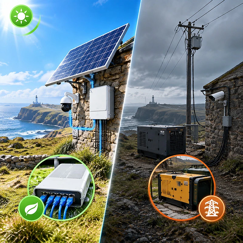 Solar PoE vs Traditional Power for Remote Sites